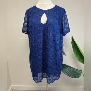 Roaman's Navy Blue Top & Pants Set - New - Size 30/32